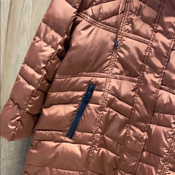 KENSIE - Fleet Street Long Faux Down Quilted Jacket - Picture 13 of 16